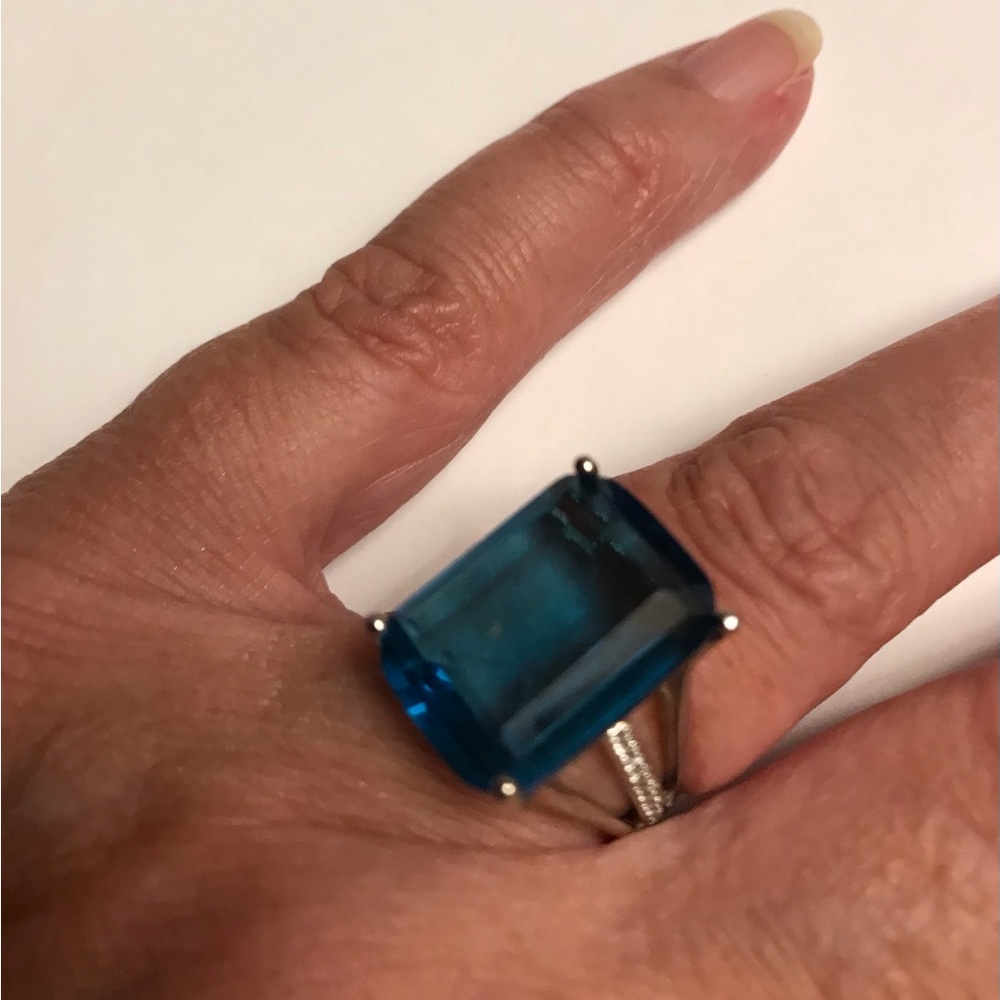 Blue Topaz 925 Stamped Sterling Silver Ring